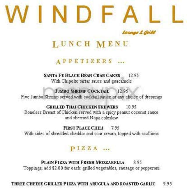 Windfall - New York, NY menu_pic