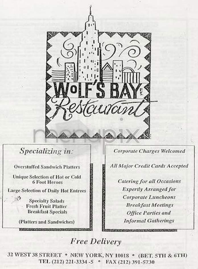Wolf's Bay - New York, NY menu_pic