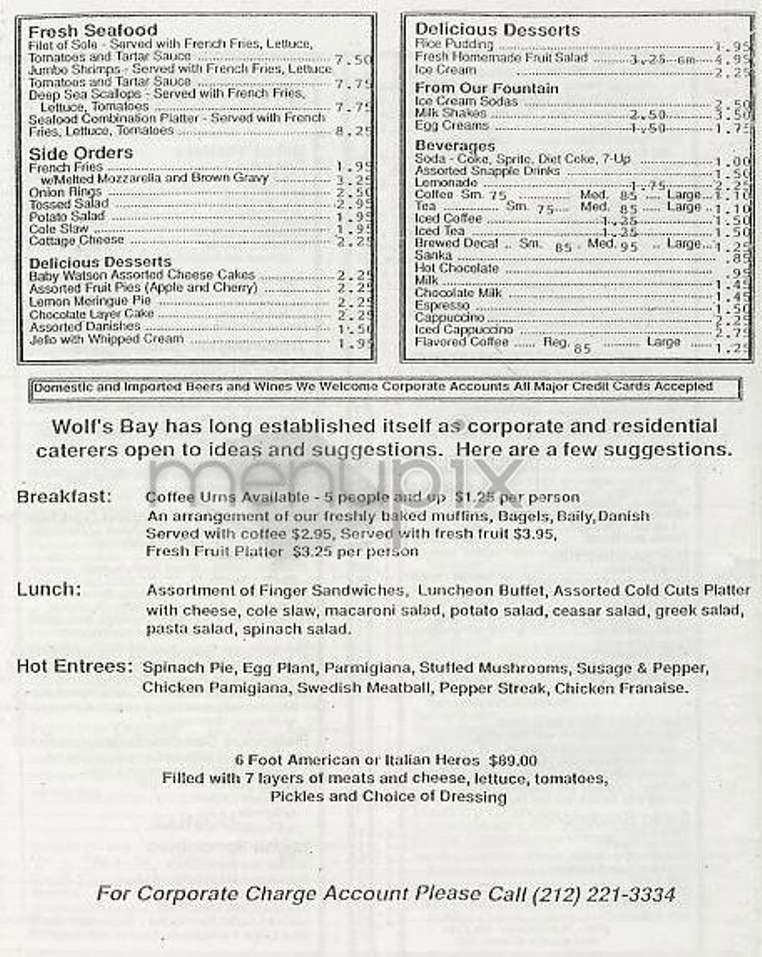 Wolf's Bay - New York, NY menu_pic