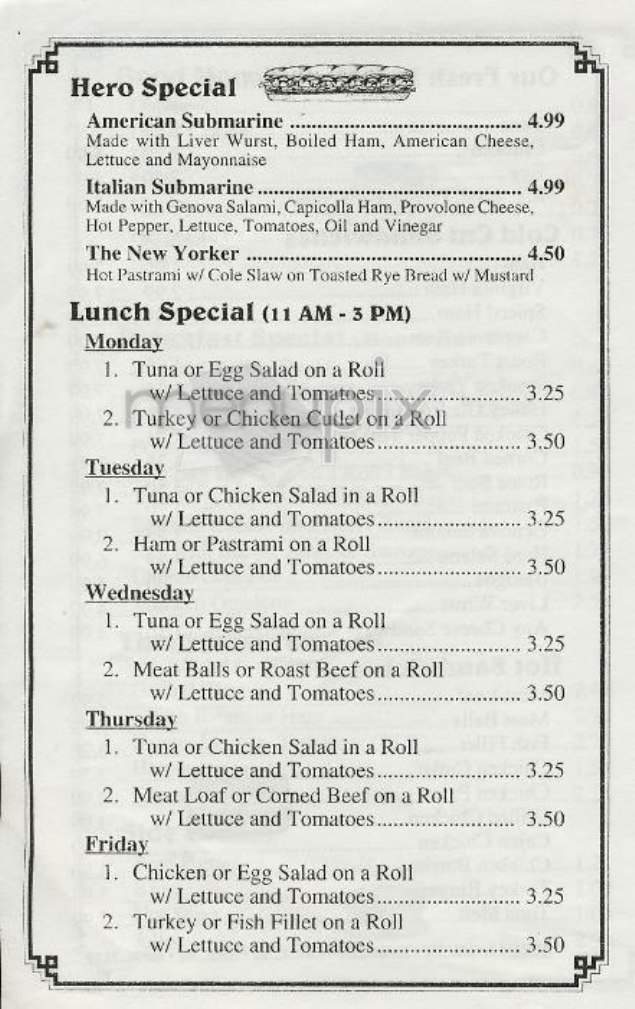 York Deli - New York, NY menu_pic