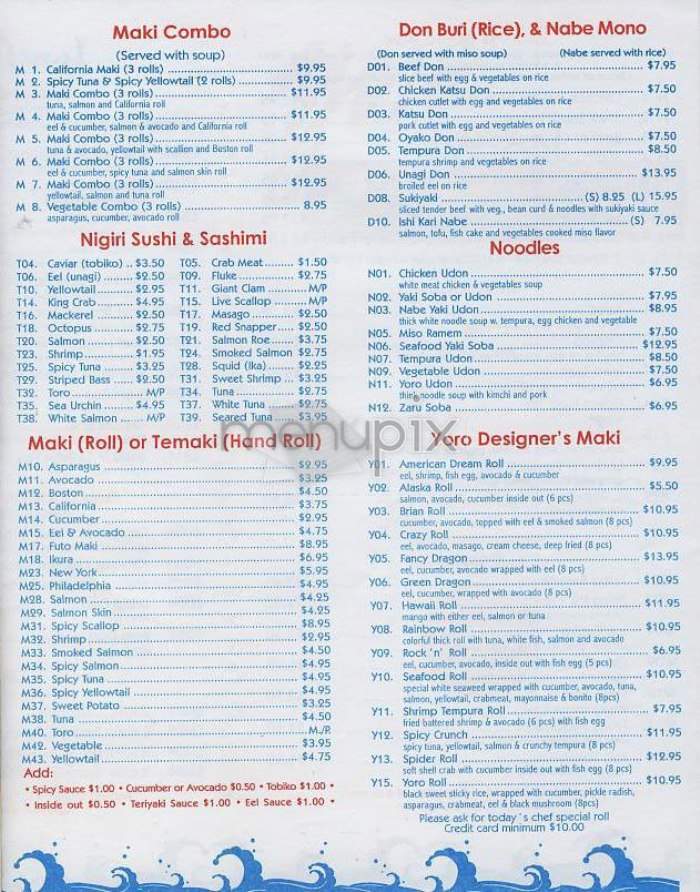 Yoro Notaki - New York, NY menu_pic