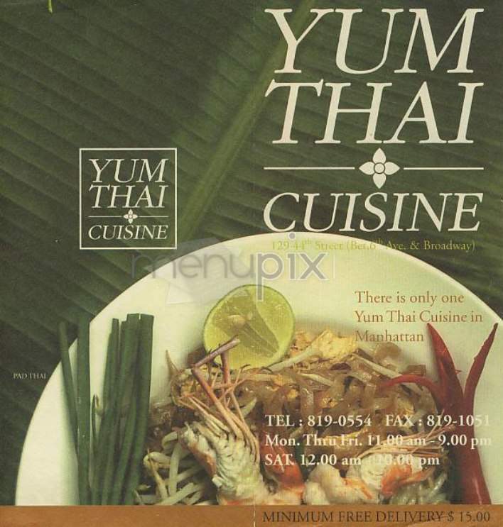 Yum Thai - New York, NY menu_pic