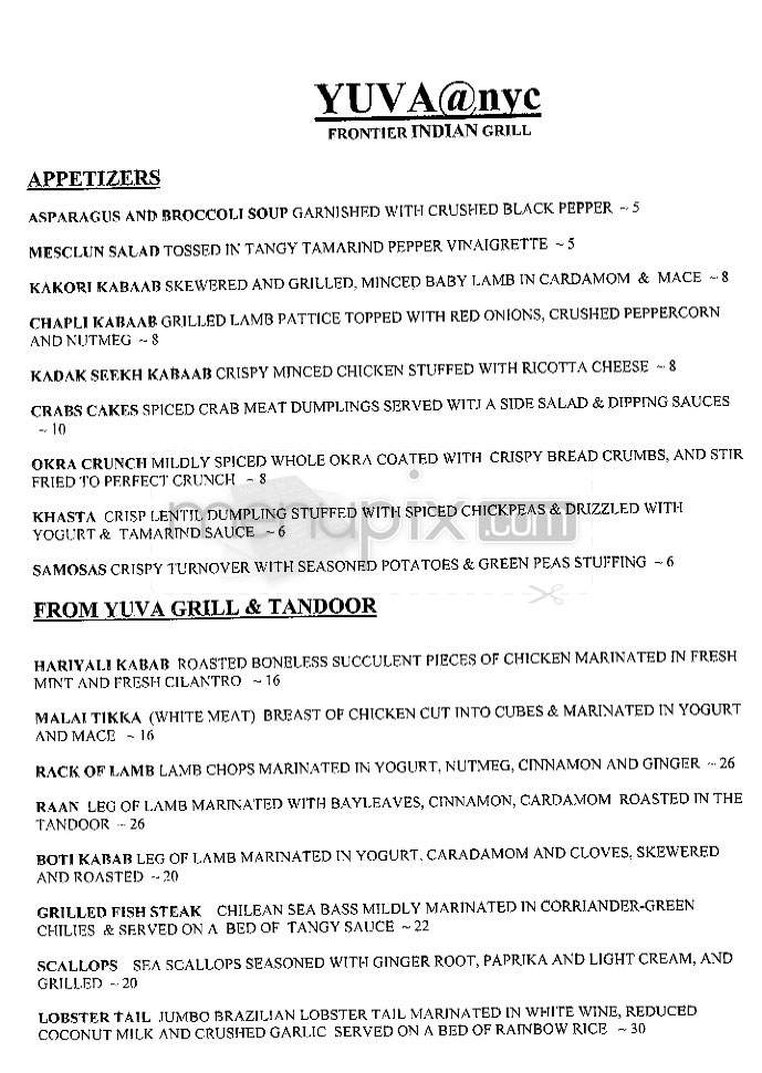 Yuva - New York, NY menu_pic