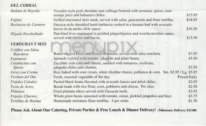 Zarela - New York, NY menu_pic