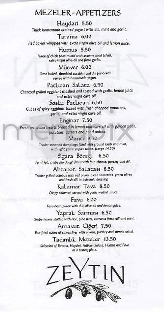 Zeytin - New York, NY menu_pic