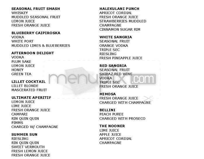 Bed - New York, NY menu_pic