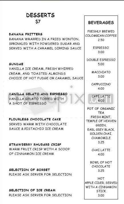 Bowery Bar - New York, NY menu_pic