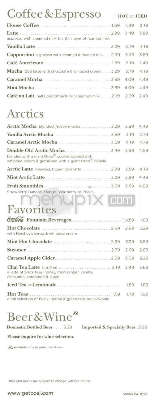 Cosi - Jersey City, NJ menu_pic