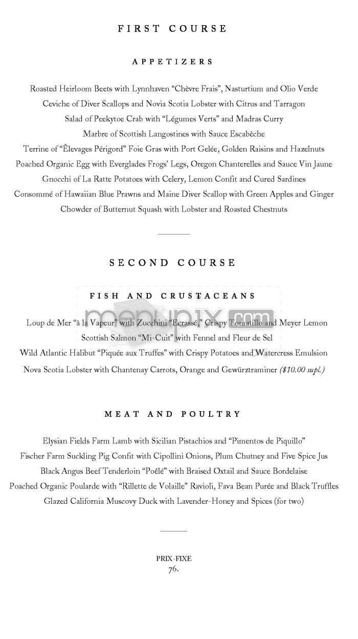 Menu of Eleven Madison Park in New York, NY 10010