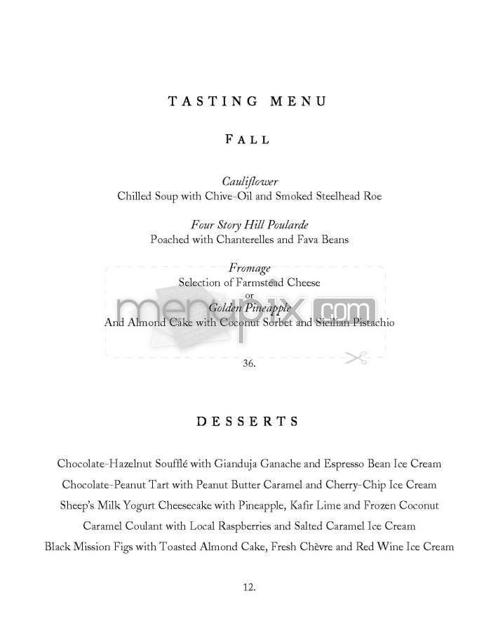 Eleven Madison Park - New York, NY menu_pic