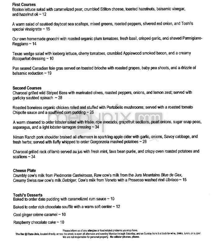 Etats Unis - New York, NY menu_pic