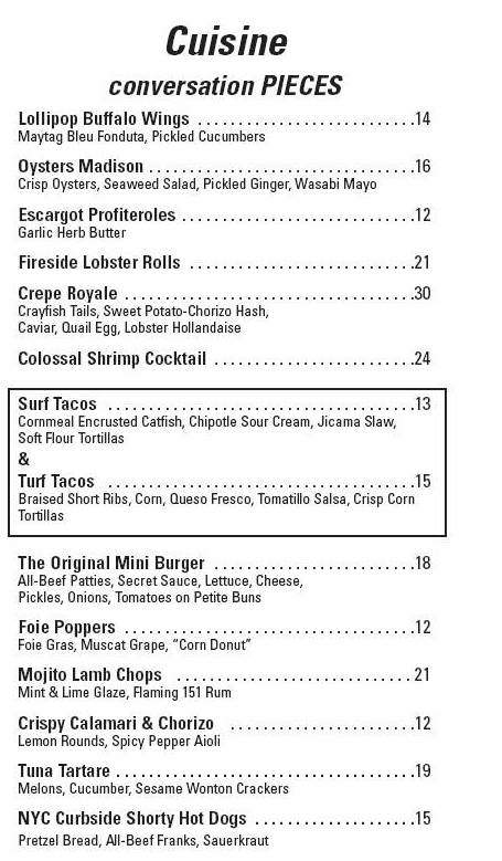 Fireside - Pocono Township, PA menu_pic