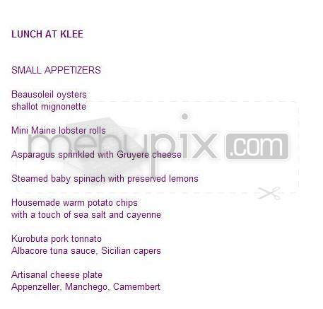 Klee - New York, NY menu_pic