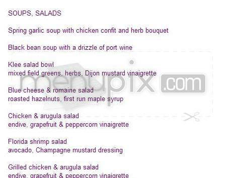 Klee - New York, NY menu_pic