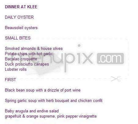Klee - New York, NY menu_pic