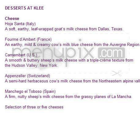 Klee - New York, NY menu_pic