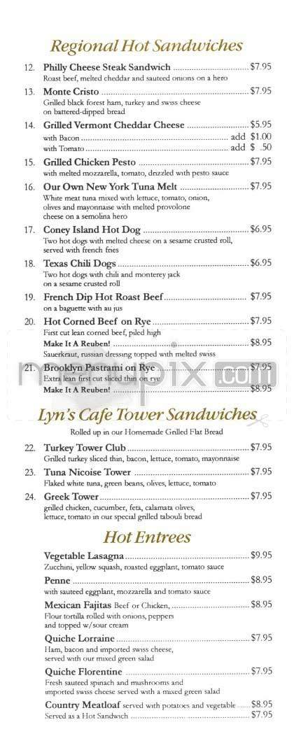Lyn's Cafe - New York, NY menu_pic