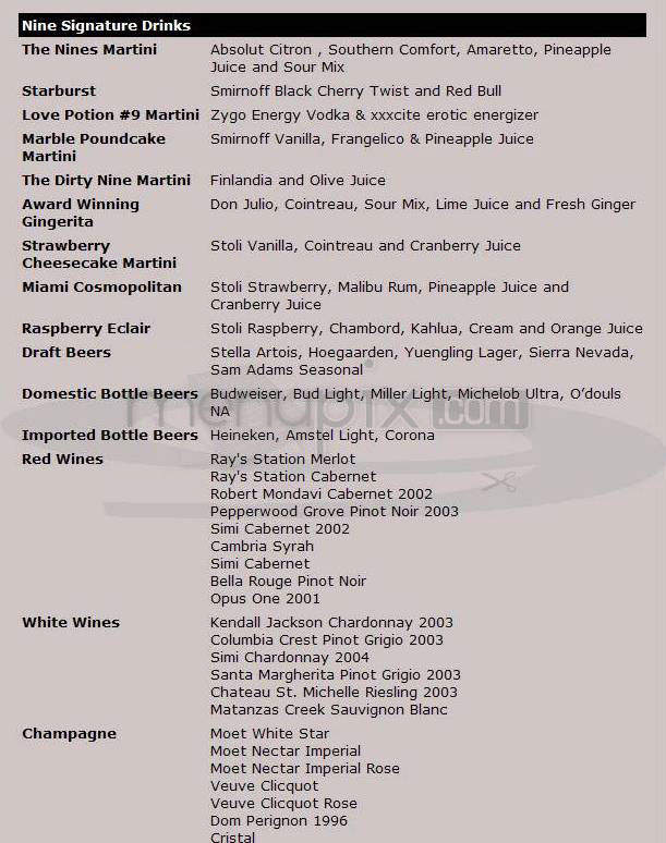 Nine Hoboken - Hoboken, NJ menu_pic
