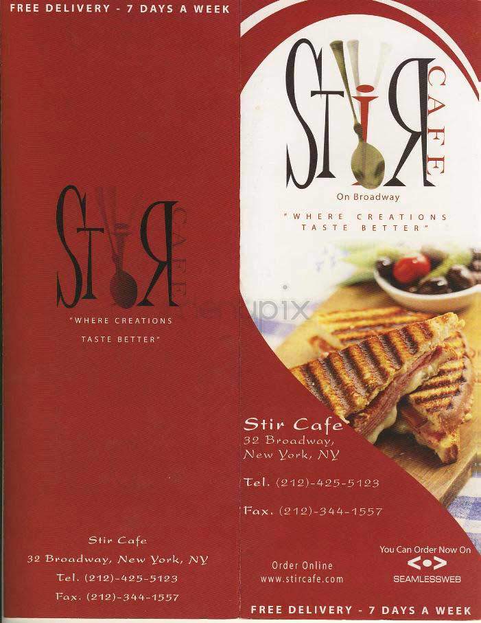 Stir Cafe - New York, NY menu_pic