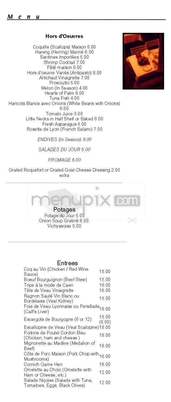 Tout Va Bien - New York, NY menu_pic