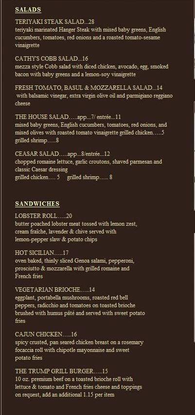 Trump Grill - New York, NY menu_pic