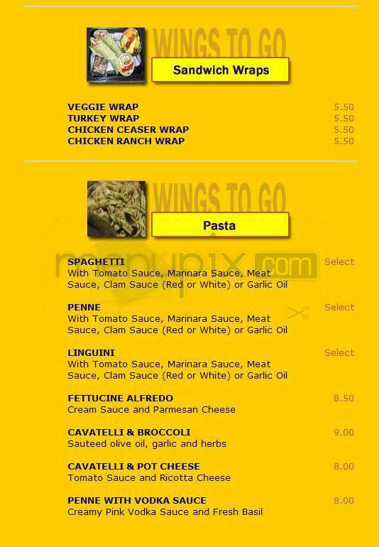 Wings to Go - Hoboken, NJ menu_pic
