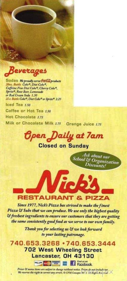 /350013852/Nicks-Restaurant-and-Pizza-Lancaster-OH - Lancaster, OH