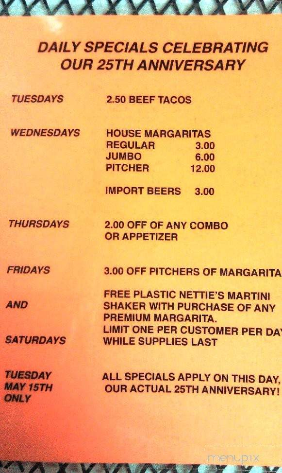 Netties Fine Mexican Food - Bellevue, NE menu_pic