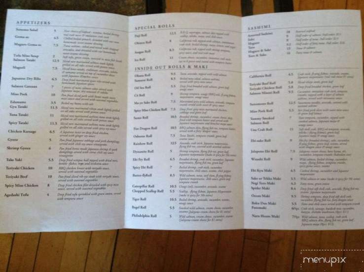 Naru sushi - Winnipeg, MB menu_pic