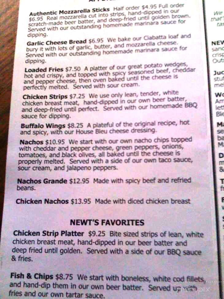 Newts - Rochester, MN menu_pic