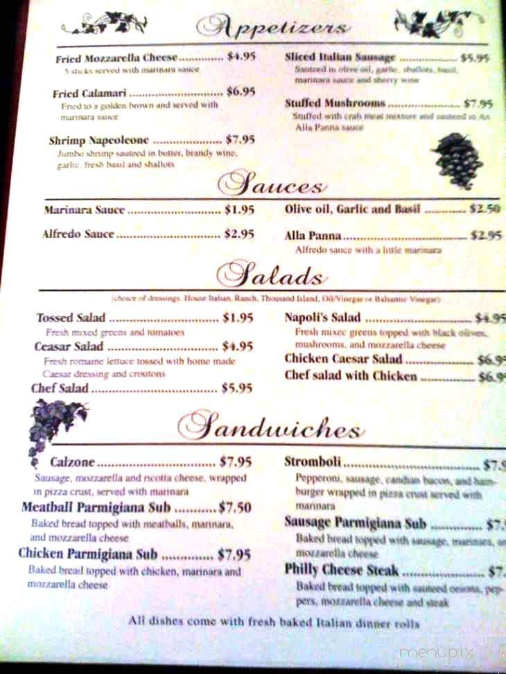 Napolis Italian Restaurant - San Angelo, TX menu_pic