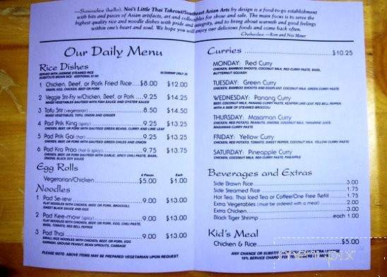 Noi's Little Thai Takeout - Los Osos, CA menu_pic