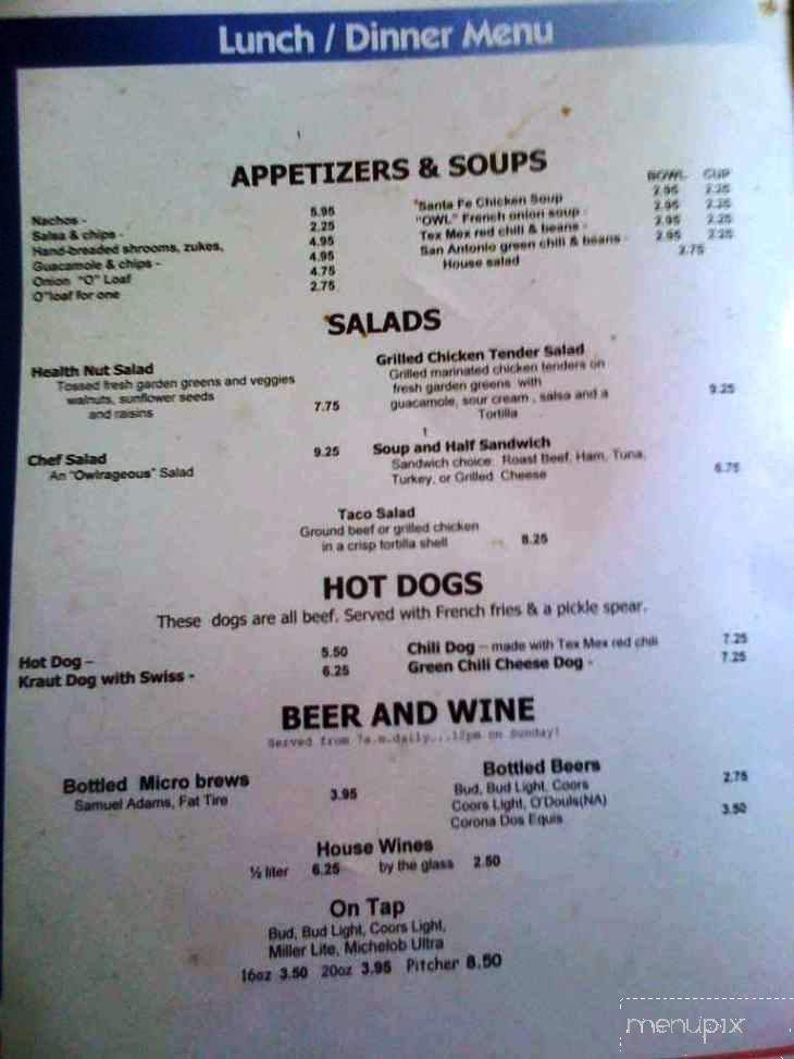 Owl Cafe - Albuquerque, NM menu_pic