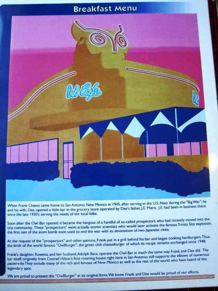 Owl Cafe - Albuquerque, NM menu_pic