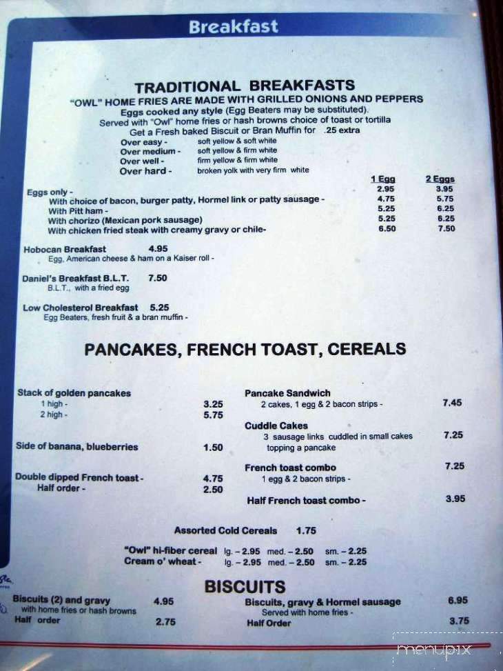 Owl Cafe - Albuquerque, NM menu_pic