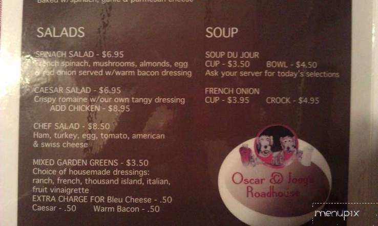 Oscar & Joeys Roadhouse - Birch Run, MI menu_pic