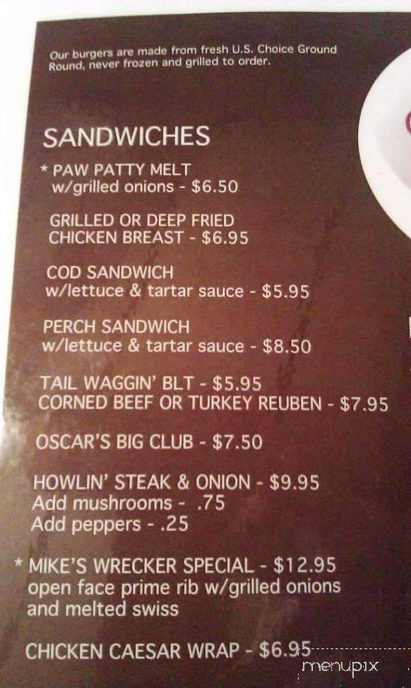 Oscar & Joeys Roadhouse - Birch Run, MI menu_pic