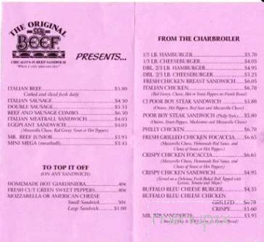 Original Mr Beef - Homer Glen, IL menu_pic