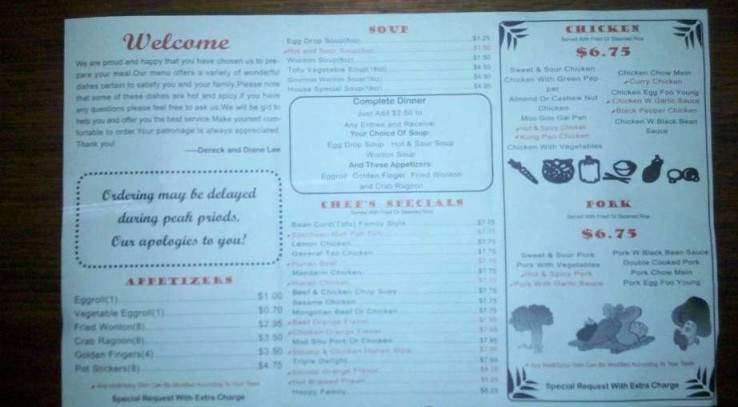 Oriental Kitchen - Conway, AR menu_pic