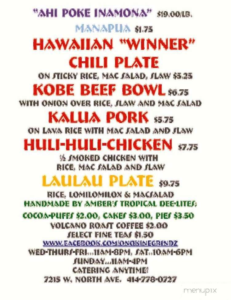 Ono Kine Grindz - Wauwatosa, WI menu_pic