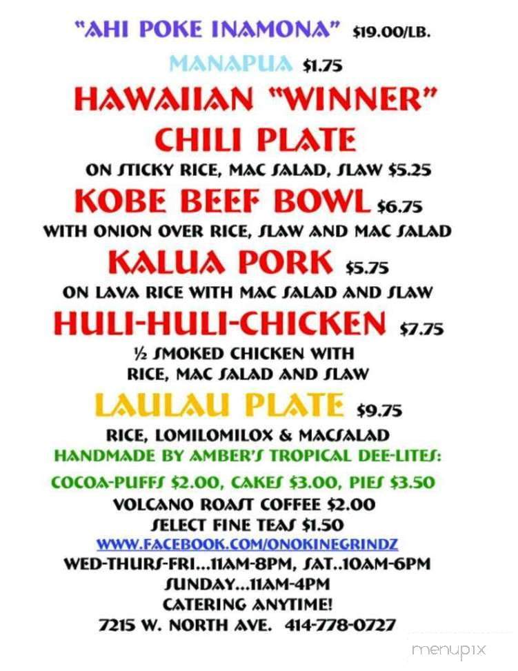 Ono Kine Grindz - Wauwatosa, WI menu_pic