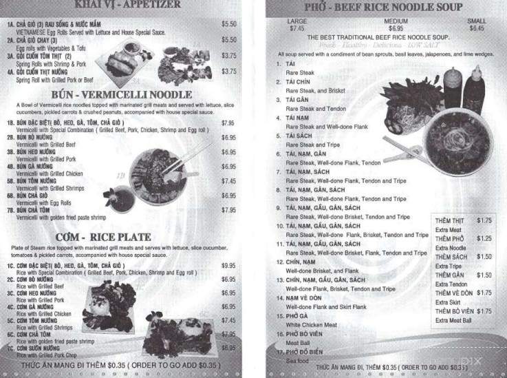 Pho 7 - Thornton, CO menu_pic