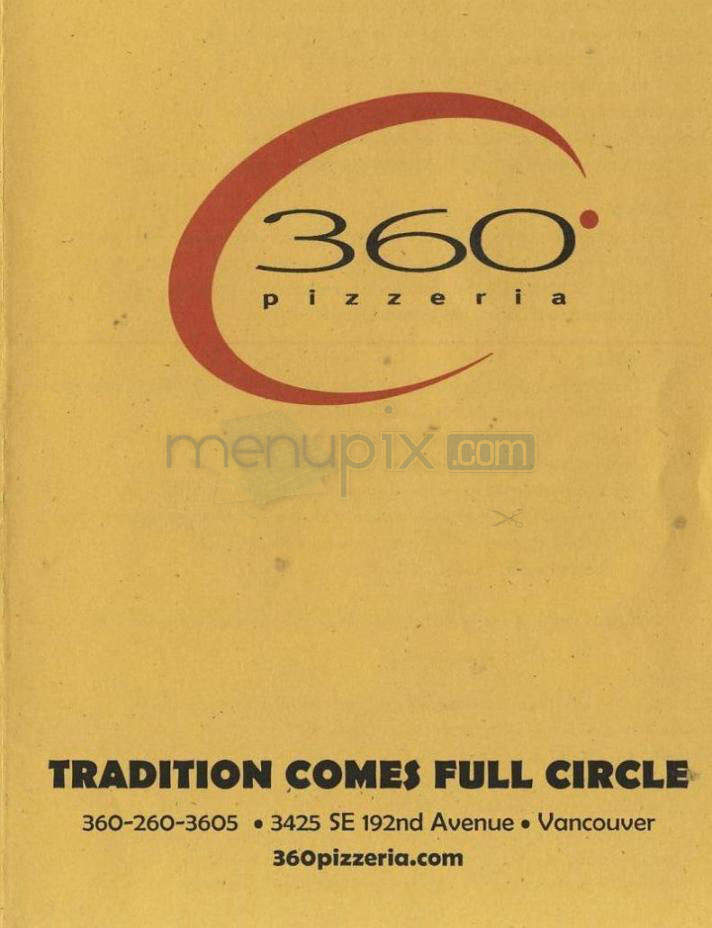 360 Pizzeria - Vancouver, WA menu_pic