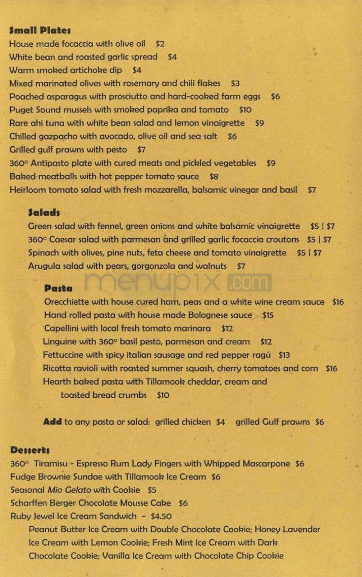 360 Pizzeria - Vancouver, WA menu_pic
