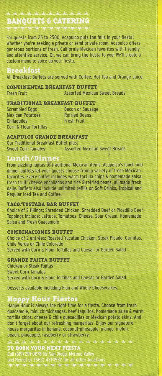 Acapulco Mexican Restaurant - Portland, OR menu_pic