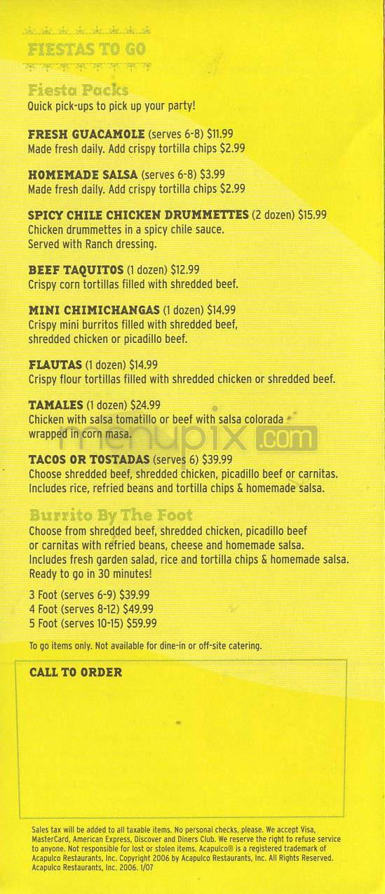 Acapulco Mexican Restaurant - Portland, OR menu_pic