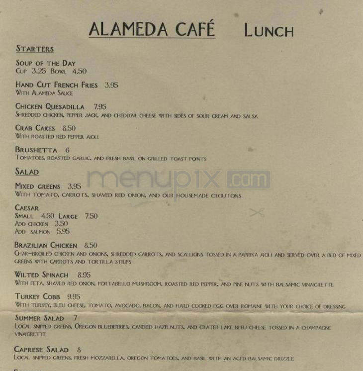 Alameda Cafe - Portland, OR menu_pic