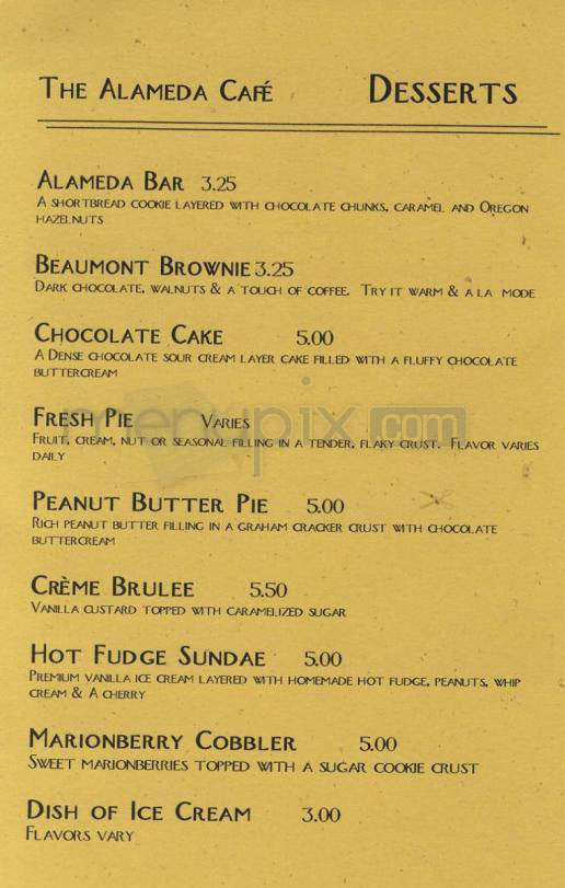 Alameda Cafe - Portland, OR menu_pic