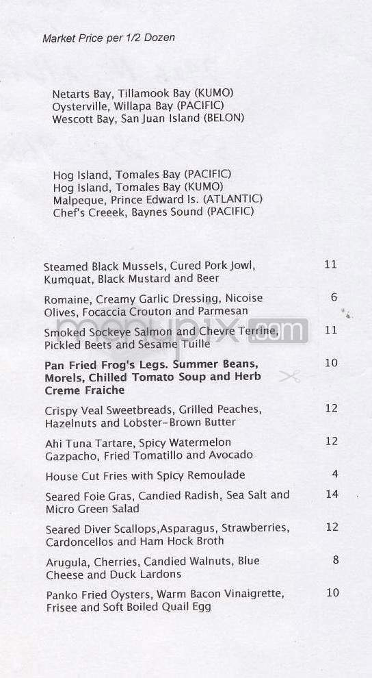 Alberta Street Oyster Bar - Portland, OR menu_pic