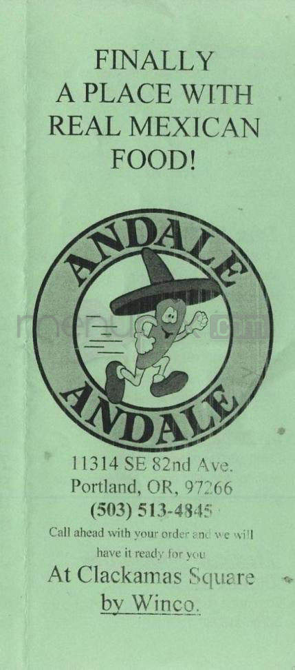 Andale Andale - Portland, OR menu_pic